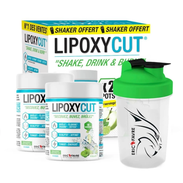 Coffret Lipoxycut Vegan 2 x 120gr- SHAKER* OFFERT - Brûleur de graisses